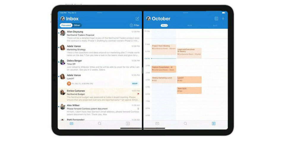 PAD: Multi-tasking gjør bruk av den større skjermen på en iPad (Foto: Microsoft) PAD: Multi-tasking gjør bruk av den større skjermen på en iPad (Foto: Microsoft)