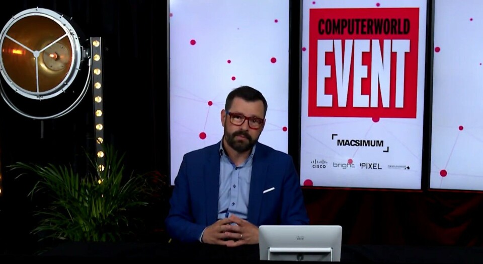 DIGITALT: Computerworld satser på digitale konferanser, her ved redaktør Jan Birkeland som moderator. (Foto:CW)