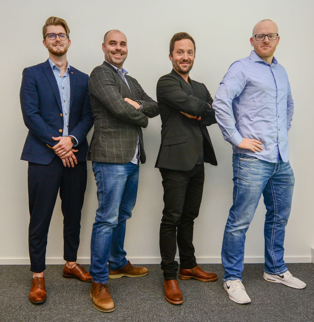 NYTT KONTOR: Med reetablering av kontor i Trondheim skal Capgemini støtte opp under en satsing nordover. Fra venstre Edgar Holm, Asle Kambuås, Vegar Hoff Walmsness og Ove Stokke.(Foto: Capgemini) NYTT KONTOR: Med reetablering av kontor i Trondheim skal Capgemini støtte opp under en satsing nordover. Fra venstre Edgar Holm, Asle Kambuås, Vegar Hoff Walmsness og Ove Stokke.(Foto: Capgemini)