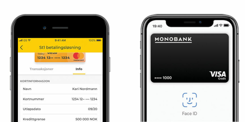 PAY: To nye betalingskort for Apple Pay i Norge. (Foto: Monobank / ST1 / macworld.no)
