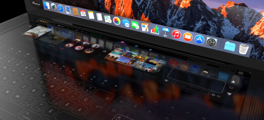 MacBook-konsept med tastatur på skjermen