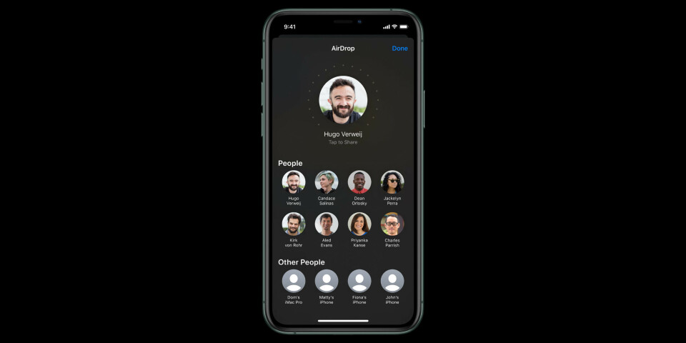 UWB: Første anvendelsesområde er AirDrop (Foto: Apple) UWB: Første anvendelsesområde er AirDrop (Foto: Apple)