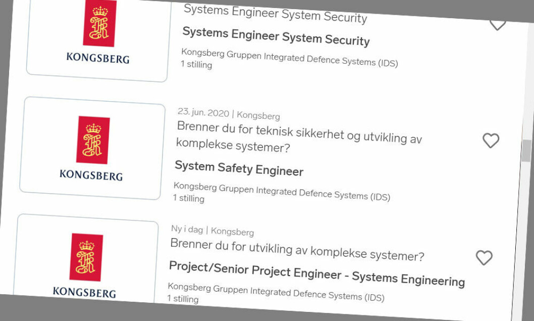 SØKER: Konsberg Gruppen har allerede flere stillingsannonser ute. (Illustrasjon: Merete Jåsund/ Skjermdump: Finn.no) SØKER: Konsberg Gruppen har allerede flere stillingsannonser ute. (Illustrasjon: Merete Jåsund/ Skjermdump: Finn.no)