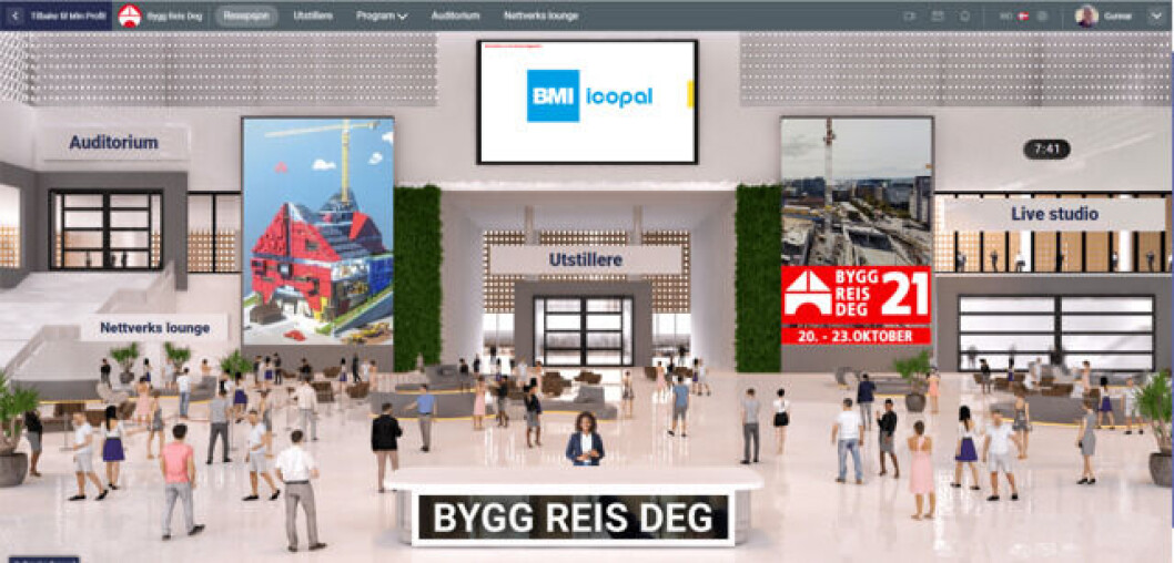 ÅPNER DIGITAL MESSEPLATTFORM: Målet er at plattformen skal gjøre utstillerne enda mer tilgjengelig, uavhengig av tid og sted. (Alle foto/ illustrasjoner: Bygg Reis Deg) ÅPNER DIGITAL MESSEPLATTFORM: Målet er at plattformen skal gjøre utstillerne enda mer tilgjengelig, uavhengig av tid og sted. (Alle foto/ illustrasjoner: Bygg Reis Deg)