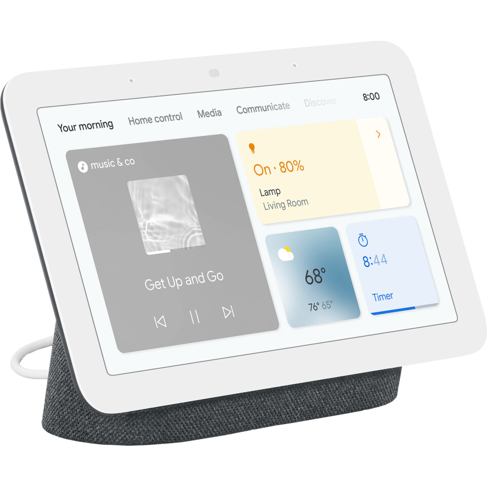 SØVNIG: Nest Hub 2 klarer det meste og finner sge godt til rette på nattbordet. (Foto: Google) SØVNIG: Nest Hub 2 klarer det meste og finner sge godt til rette på nattbordet. (Foto: Google)