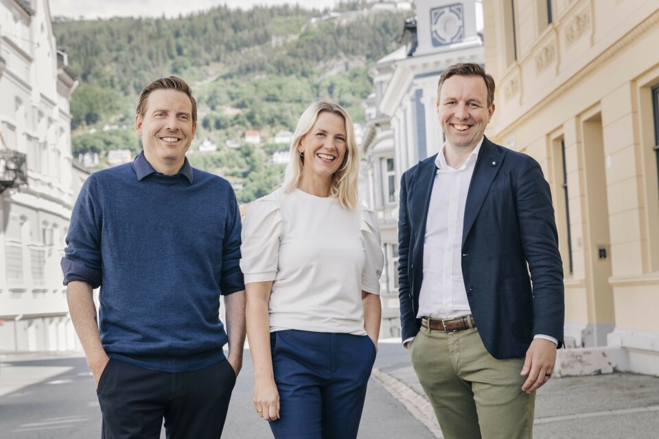 Ny ledertrio i Sopra Steria Bergen: (f.v.) Hans-Petter Ulstein, Daglig leder Labs/Leder Application Services, Design og Marketing, Birte Aarestrup, Leder Digital Platform Services og Ruben Nøttveit, Leder Business Consulting. (Foto: Sopra Steria)