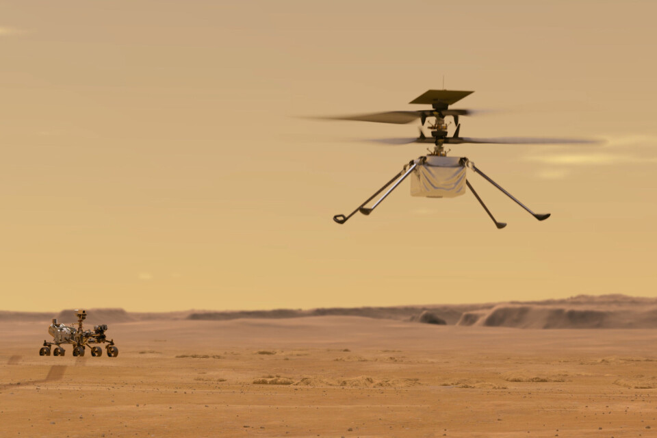 VELLYKKET: Mandag fikk Nasa bekreftet at den første planlagte flyturen på Mars var vellykket. Illustrasjon: Nasa/JPL-Caltech / AP / NTB