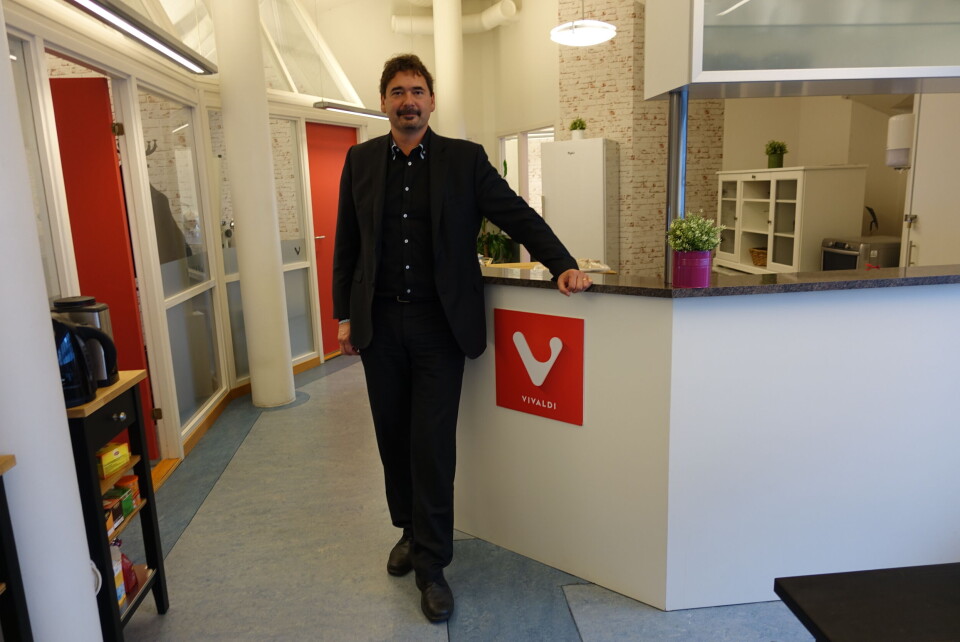 LANSERER: Jon von Tetzchner i Vivaldi har all grunn til å feire idag. LANSERER: Jon von Tetzchner i Vivaldi har all grunn til å feire idag.