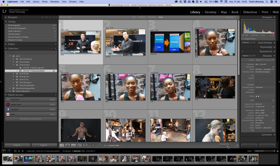 PROFF: Adobe Lightroom Classic CC har et brukergrensesnitt av mer profesjonelt tilsnitt enn den mer forbrukerorienterte sky-orienterte Lightroom-versjonen. (Skjermdump: Toralv Østvang) PROFF: Adobe Lightroom Classic CC har et brukergrensesnitt av mer profesjonelt tilsnitt enn den mer forbrukerorienterte sky-orienterte Lightroom-versjonen. (Skjermdump: Toralv Østvang)