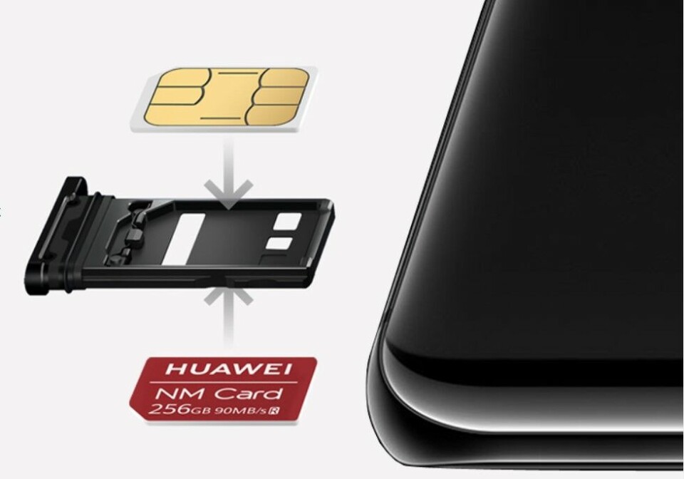 NANO: Huawei har sin egen type minnekort, Nano Memory Card, så tapet av SD-minne er neppe så betydelig.