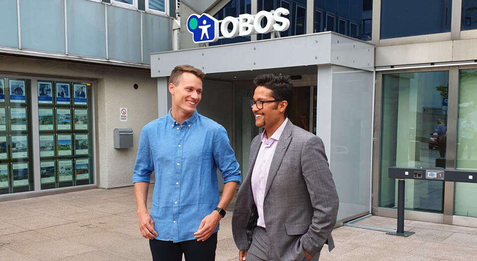 Daniel Kjørberg Siraj, konsernsjef i OBOS, og Kris Riise, daglig leder i Unloc.
(Foto: Kaia Rose Traub Wulff/Unloc)