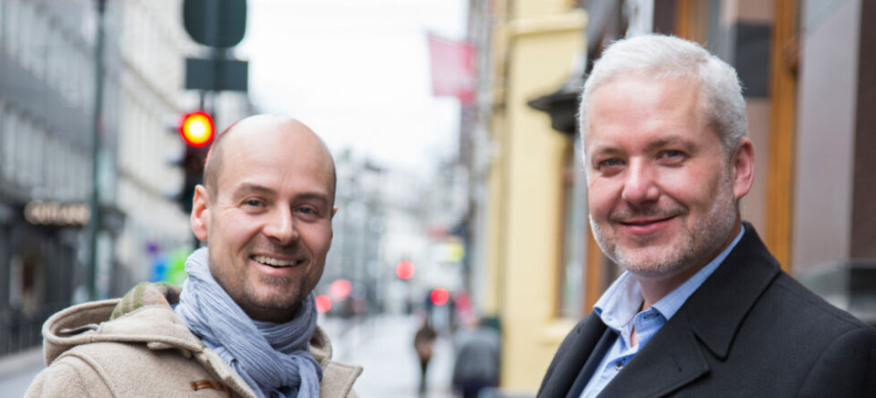 SØKENDE: Lasse Ruud fra Intellisearch og Henrik Klemetsen fra Canon vil gå sammen om å gjøre søk bedre for kunden. Foto: Heine Stangeby SØKENDE: Lasse Ruud fra Intellisearch og Henrik Klemetsen fra Canon vil gå sammen om å gjøre søk bedre for kunden. Foto: Heine Stangeby