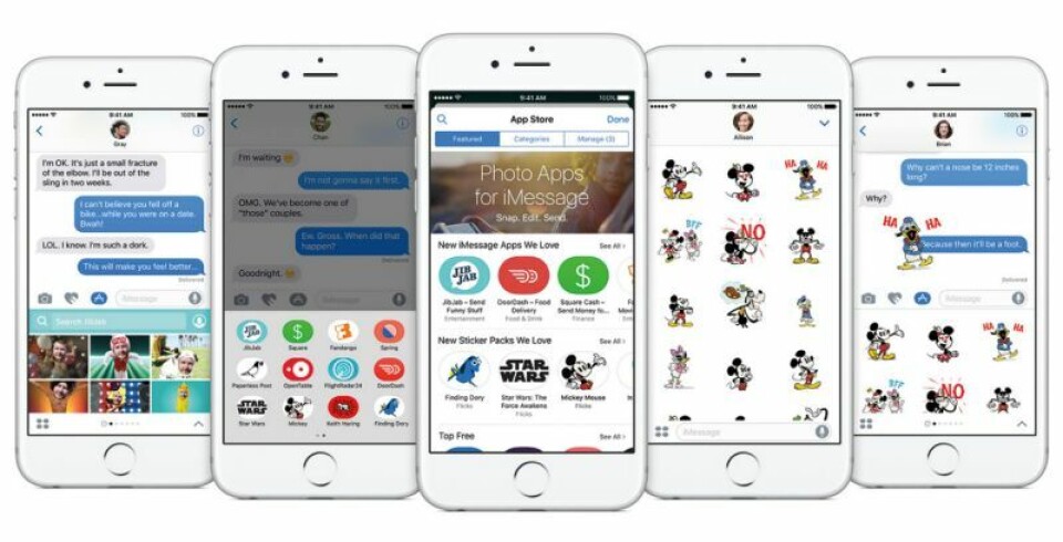 IOS 10: Klistremerker i digital utgave (Foto: Apple) IOS 10: Klistremerker i digital utgave (Foto: Apple)