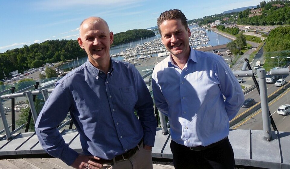 SAMARBEIDER: Anton Hagberg i Komplett og Eilert G. Hanoa i Visma har tro på den planlagte åpne salgskanalen. (Foto: Komplett)