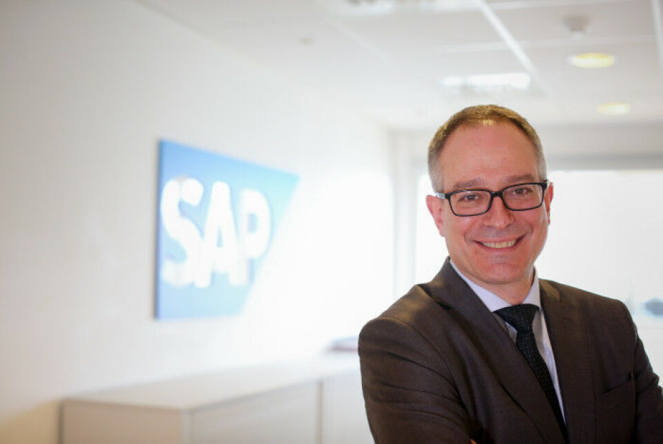 LØNNSOMT: Sap, her ved norgessjef Stefano Holguin, lover raskere avkastning på IoT-investeringene ved hjelp av selskapets Sap Leonardo-plattform. (Foto: Pressefoto)