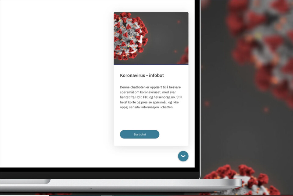 CHATBOT: Den nyutviklede chatboten skal kunne integreres på egne nettsider. (Foto: Visma) CHATBOT: Den nyutviklede chatboten skal kunne integreres på egne nettsider. (Foto: Visma)
