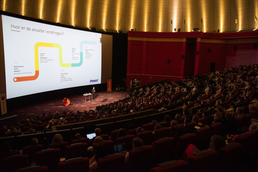 FULL SAL: Bouvet endte opp i storsalen på Colosseum kino da de holdt frokostseminar torsdag denne uken. (Foto: Bouvet) FULL SAL: Bouvet endte opp i storsalen på Colosseum kino da de holdt frokostseminar torsdag denne uken. (Foto: Bouvet)