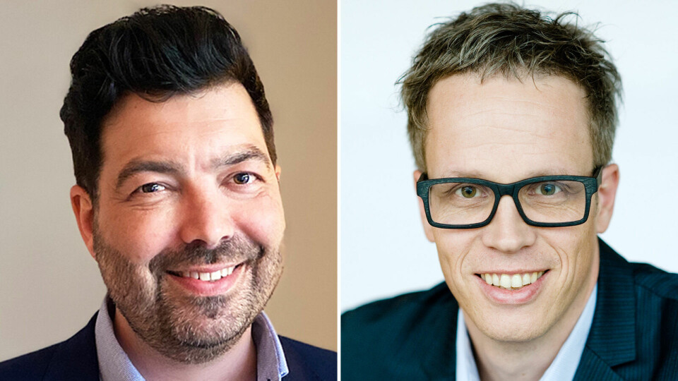SAMARBEIDER: Alexander Brage Hansen i Buildingsmart Norge og Jacob Mehus i Standard Norge vil styrke et allerede godt samarbeid. (Foto: Standard Norge)