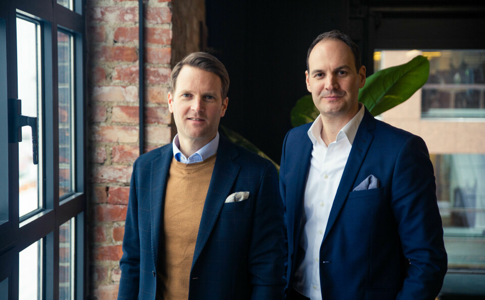 NYOPPSTARTET: Dan Børge Høvik og Christopher Carey er ledelsen i nyoppstartete Sigma Technology Norway. De skal vokse til 150 ansatte de neste få årene. (Foto: Sigma Technology pressefoto)