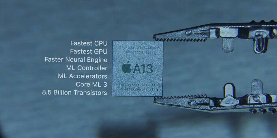 A13: Teoretisk regnekraft som overgår bærbare datamaskiner (Foto: Apple) A13: Teoretisk regnekraft som overgår bærbare datamaskiner (Foto: Apple)
