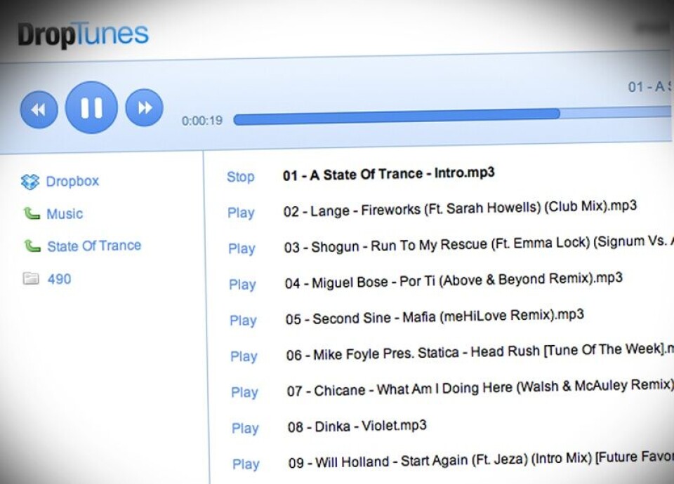 Musikkavspiller for Dropbox-brukere