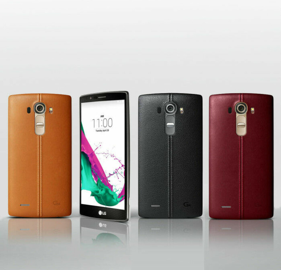 SKINN: LG har fokusert ekstra på bakdekselet ved utviklingen av LG G4. Smarttelefonen vil være tilgjengelig i seks forskjellige versjoner i det norske markedet. (Foto: LG)