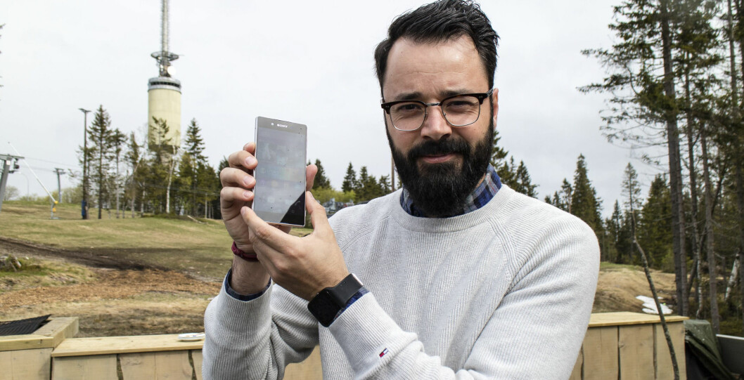 FOR DE AKTIVE: Markedsansvarlig hos Sony Mobile i Norge, Frank Otterbeck, valgte aktivitetssenteret ved Tryvann i Oslo til lanseringen av Xperia Z3+ i Norge. (Foto: Toralv Østvang)