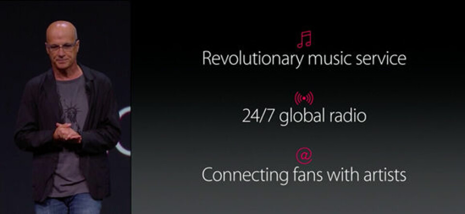 GRÜNDER: Beats-gründer Jimmie Iovine presenterte Apple Music på utviklerkonferansen i San Francisco. (Foto: Macworld USA)