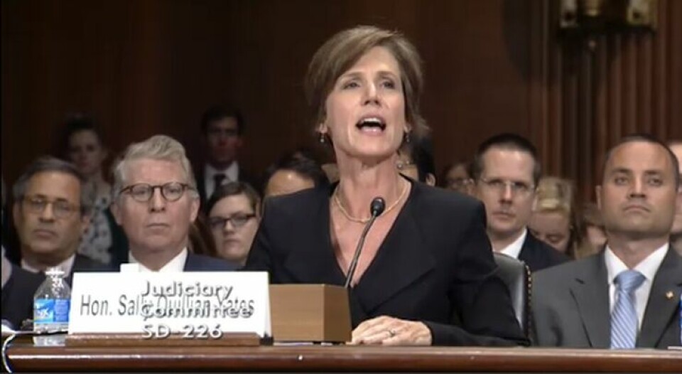 WANTS ACCESS: Sally Quillian Yates, deputy attorney general in the U.S. Department of Justice, tells senators the agency needs more access to encrypted communications during a Senate Judiciary Committee hearing Wednesday, July 8, 2015. (Screenshot: IDGNS Boston)