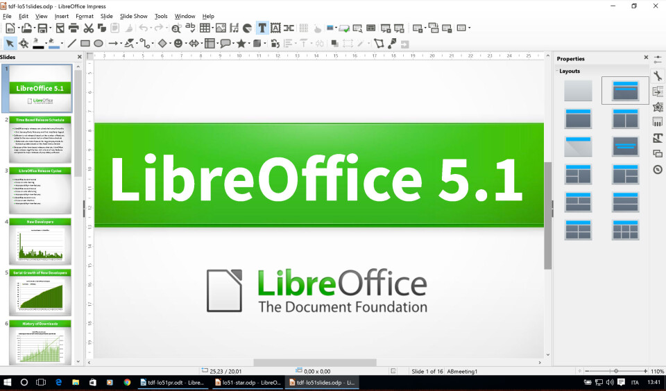 MANGE PLATTFORMER: Libreoffice 5.1 er en fyldig kontorprogrampakke som kan lastes ned gratis. MANGE PLATTFORMER: Libreoffice 5.1 er en fyldig kontorprogrampakke som kan lastes ned gratis.