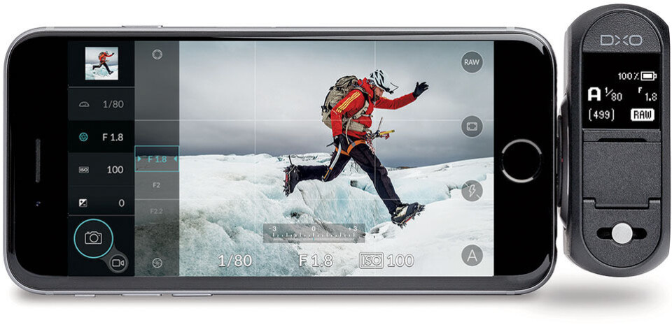 TILHENGER: Dxo One-konseptet går ut på å hekte en kameramodul på en Iphone via Lightning-kontakten. (Foto: Dxo) TILHENGER: Dxo One-konseptet går ut på å hekte en kameramodul på en Iphone via Lightning-kontakten. (Foto: Dxo)