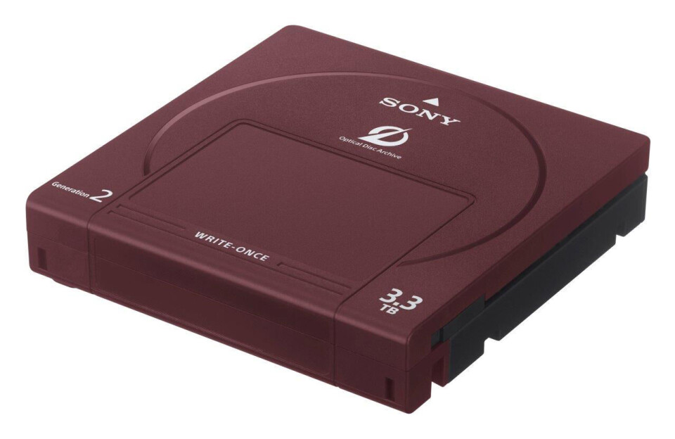 3,3 TERABYTE: Sony tilbyr stor lagringsplass på nytt optisk lagringsmedium. (Foto: Sony) 3,3 TERABYTE: Sony tilbyr stor lagringsplass på nytt optisk lagringsmedium. (Foto: Sony)