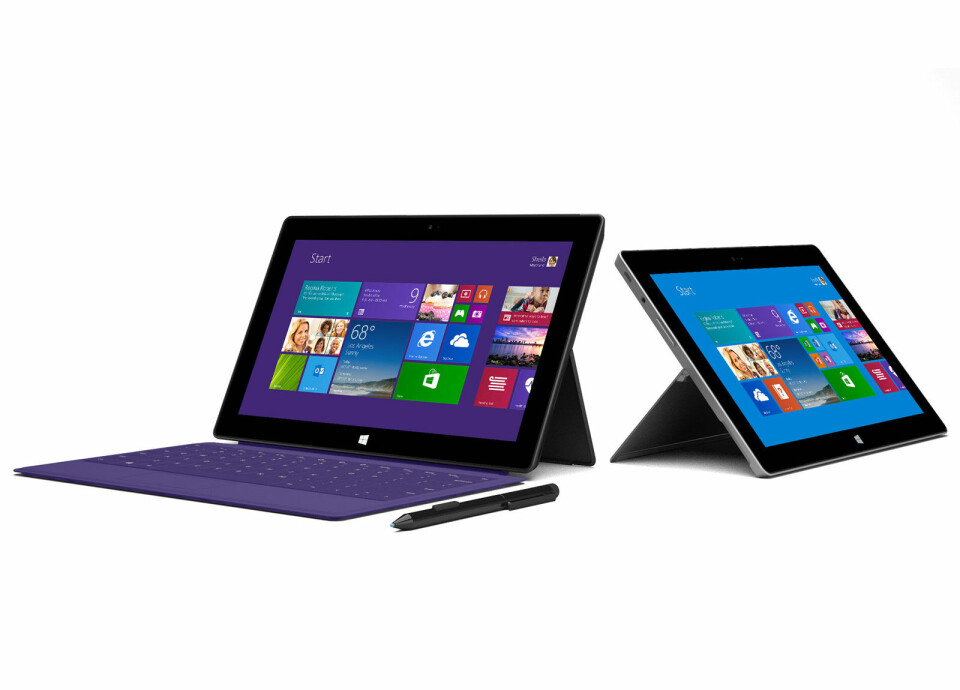 HÅPET FOR NETTBRETT: Microsoft og deres Surface-nettbretthybrider bidrar mest til at det profesjonelle markedet for nettbrett vil dobles de neste årene. Foto: Microsoft HÅPET FOR NETTBRETT: Microsoft og deres Surface-nettbretthybrider bidrar mest til at det profesjonelle markedet for nettbrett vil dobles de neste årene. Foto: Microsoft