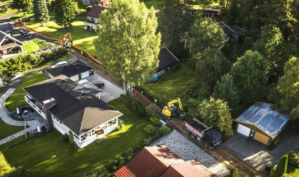 GRØFTEGRAVING: På Elverum i Hedmark er fibergrøftene alt i ferd med å bli gravd. FOTO: Lyse