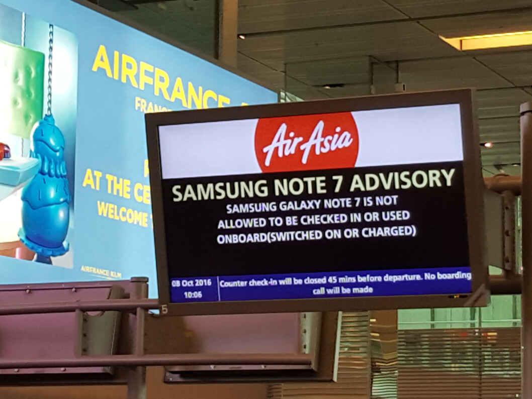 PINLIG OMDØMMETAP: Note 7 ble tidlig nektet brukt på flyplasser og hos de fleste flyselskapenes fly fra tidlig i september. Foto: Martyn Williams - IDG News Service PINLIG OMDØMMETAP: Note 7 ble tidlig nektet brukt på flyplasser og hos de fleste flyselskapenes fly fra tidlig i september. Foto: Martyn Williams - IDG News Service
