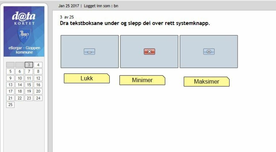 GRUNNLEGGENDE: Ett av spørsmålene som måtte besvares gikk ut på å navngi forskjellige systemknapper. GRUNNLEGGENDE: Ett av spørsmålene som måtte besvares gikk ut på å navngi forskjellige systemknapper.