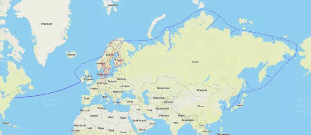 MONSTERFIBER: Arctic Connect kan bringe Norge inn på den digitale motorveien, men krever politisk vilje. Illustrasjon: It Norrbotten.