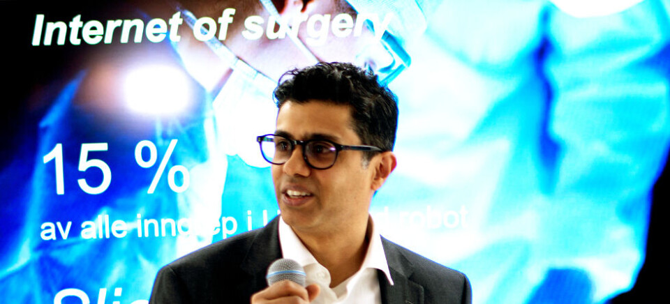 Naeem Sahid fortalte om de nye mulighetene som ligger i fjernhelse.Foto: Dag-Rune Z. Vollen Naeem Sahid fortalte om de nye mulighetene som ligger i fjernhelse.Foto: Dag-Rune Z. Vollen