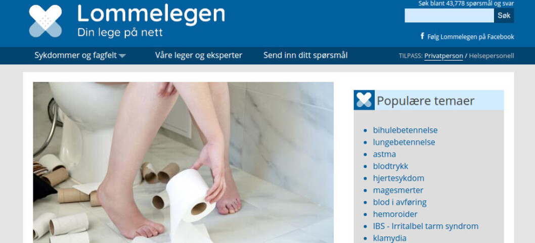 LEGE PÅ NETT: Internett er fullt av helseråd, også på norsk. (Skjermdump: Lommelegen) LEGE PÅ NETT: Internett er fullt av helseråd, også på norsk. (Skjermdump: Lommelegen)