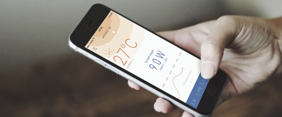 STRØM-APP: Via Otovo-appen får kundene oversikt over strømproduksjonen på taket. (Foto: Otovo) STRØM-APP: Via Otovo-appen får kundene oversikt over strømproduksjonen på taket. (Foto: Otovo)