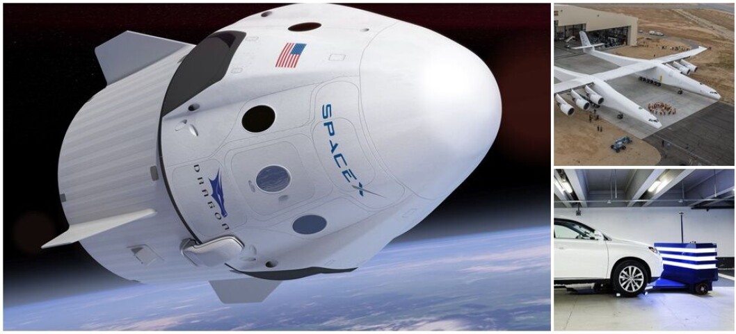 FREMTIDEN: Det skjer spennende saker og ting hver eneste dag. Mye går under radaren. Her presenterer vi noen av disse spennende smånyhetene fra uka som gikk. Foto: Spacex/Stratolaunch Systems/Stanley Robotics FREMTIDEN: Det skjer spennende saker og ting hver eneste dag. Mye går under radaren. Her presenterer vi noen av disse spennende smånyhetene fra uka som gikk. Foto: Spacex/Stratolaunch Systems/Stanley Robotics