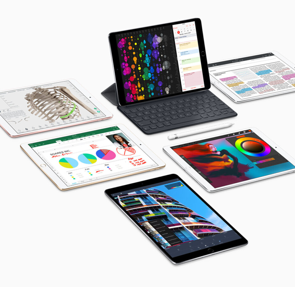 MED OG UTEN TASTATUR: Utstyrt med tastatur (tilbehør) blir iPad Pro nå enda mer lik en vanlig bærbar pc. (Foto: Apple) MED OG UTEN TASTATUR: Utstyrt med tastatur (tilbehør) blir iPad Pro nå enda mer lik en vanlig bærbar pc. (Foto: Apple)