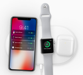 TRÅDLØST: Iphone X kan lades trådløst, akkurat som den nye Apple Watch og ladeboksen for Airpods-øreproppene. (Foto: Apple)