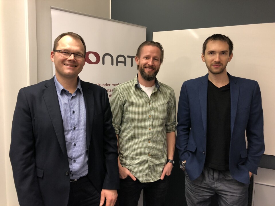 SONAT I OSLO: Arild Takvam-Borge, Hallvar Romstad og Oleg Chubukov er på plass i Oslo som representanter for bergenske Sonat Consulting. (Foto: Sonat Consulting) SONAT I OSLO: Arild Takvam-Borge, Hallvar Romstad og Oleg Chubukov er på plass i Oslo som representanter for bergenske Sonat Consulting. (Foto: Sonat Consulting)