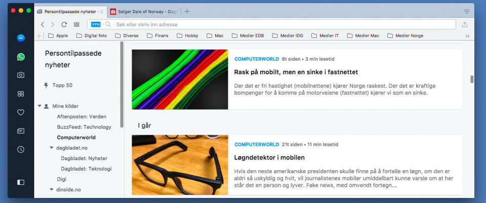 NYHETER PÅ NETT: Opera satser sterkt på persontilpassede nyheter. Her et par ferske nyheter fra Computerworld. (Skjermdump: Computerworld) NYHETER PÅ NETT: Opera satser sterkt på persontilpassede nyheter. Her et par ferske nyheter fra Computerworld. (Skjermdump: Computerworld)