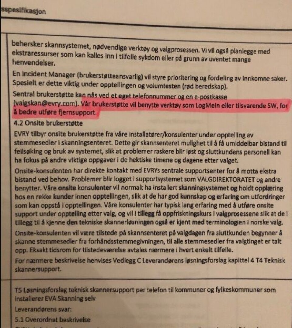 DOKUMENT: Dette dokumentet beviser at Evry hadde tilgang til fjernstyring. DOKUMENT: Dette dokumentet beviser at Evry hadde tilgang til fjernstyring.
