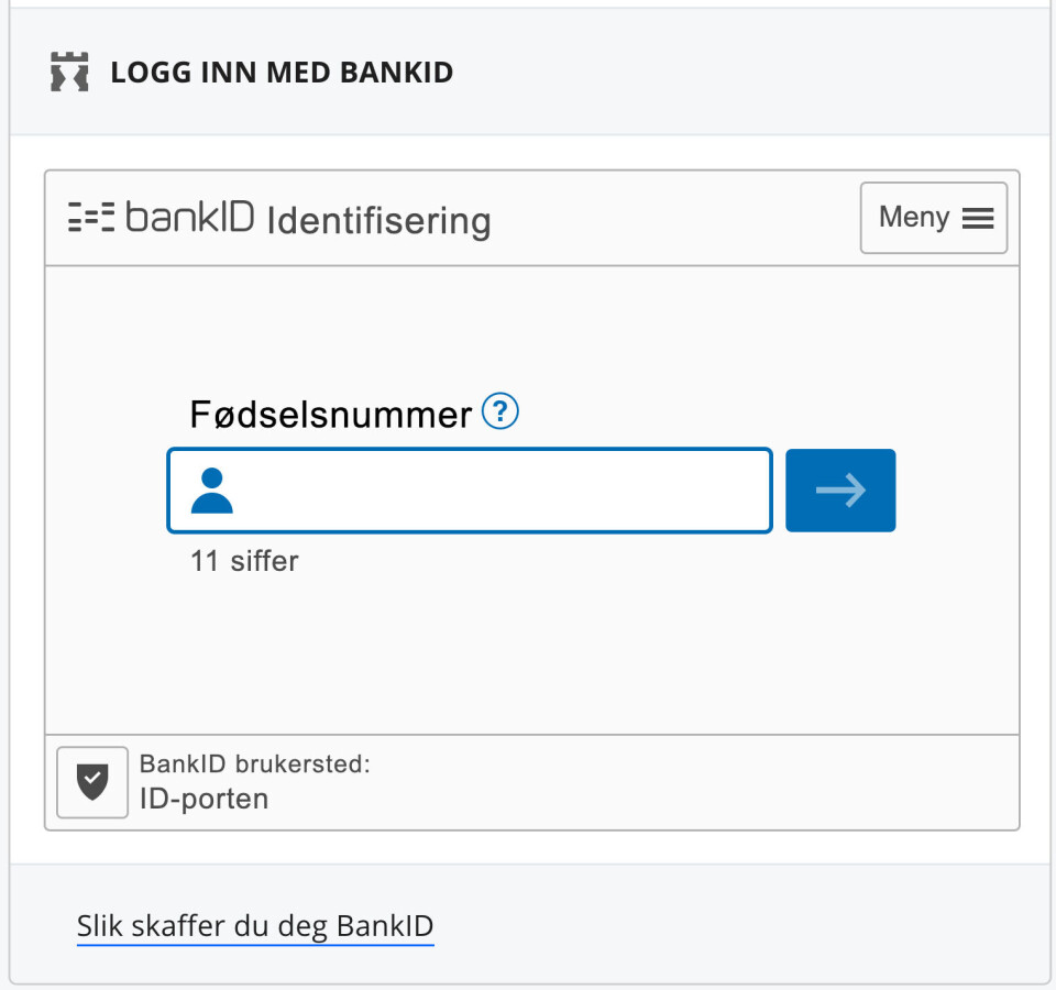 POPULÆR: Bankids tjeneste for autentisering og signatur er Norges mest brukte digital id-løsning. I snitt vises dette skjermbildet cirka 1,8 millioner ganger her til lands. (Ill: Skjermbilde Bankid) POPULÆR: Bankids tjeneste for autentisering og signatur er Norges mest brukte digital id-løsning. I snitt vises dette skjermbildet cirka 1,8 millioner ganger her til lands. (Ill: Skjermbilde Bankid)