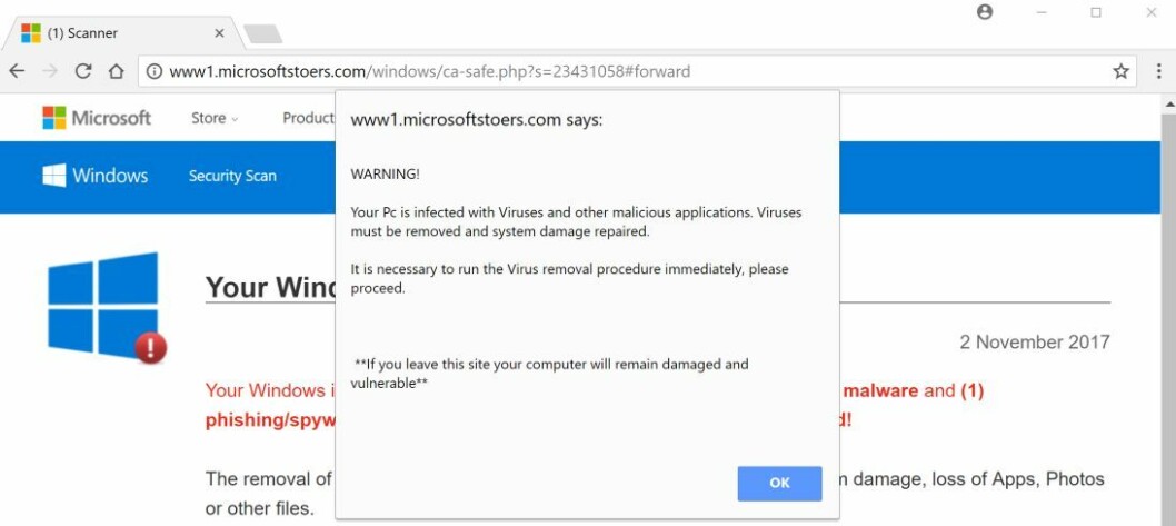SKADELIG: Malware Tips viser en typisk melding som kan komme fra en søppelannonse. SKADELIG: Malware Tips viser en typisk melding som kan komme fra en søppelannonse.