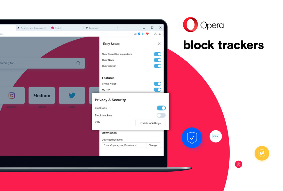 BLOKKERER: Den nye versjonen av Opera lar deg blokkere sporing og annonser.
(Foto: Opera Software) BLOKKERER: Den nye versjonen av Opera lar deg blokkere sporing og annonser.
(Foto: Opera Software)