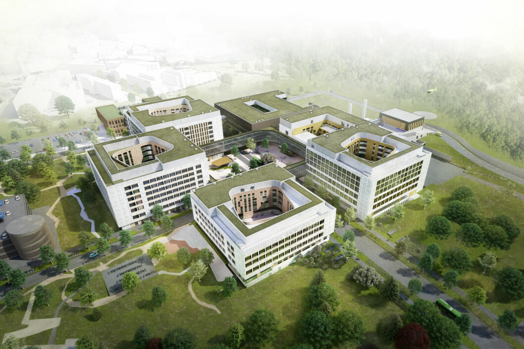 NYTT: Stavanger Universitetssykehus' nybygg på Ullandhaug.
(Illustrasjon: SUS2023 v/ Nordic Office of Architecture)
